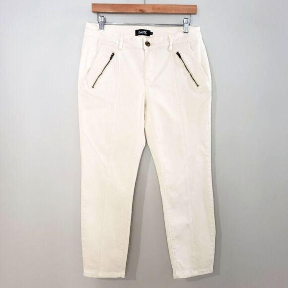 Nanette Lepore Size 10 Cream Capris Pants - Picture 1 of 8